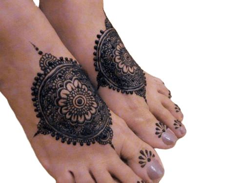 Flower Pattern Henna Tattoo For Feet