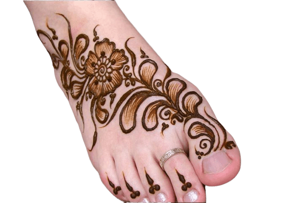 flower mehndi design for feet