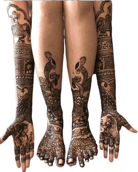 dulhan henna design full hands and legs