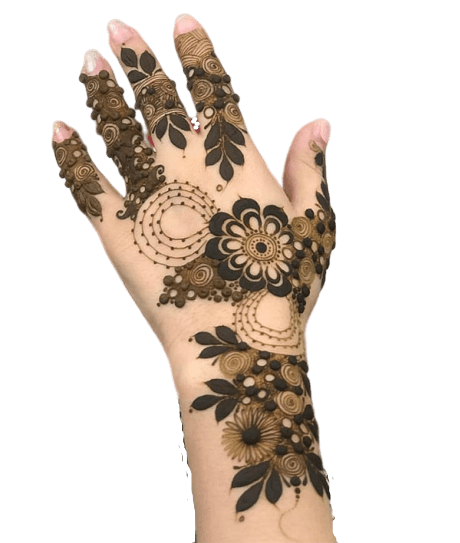 simple henna design for back hand
