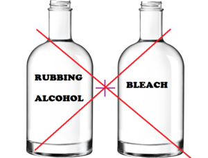 do not mix rubbing alcohol and bleach